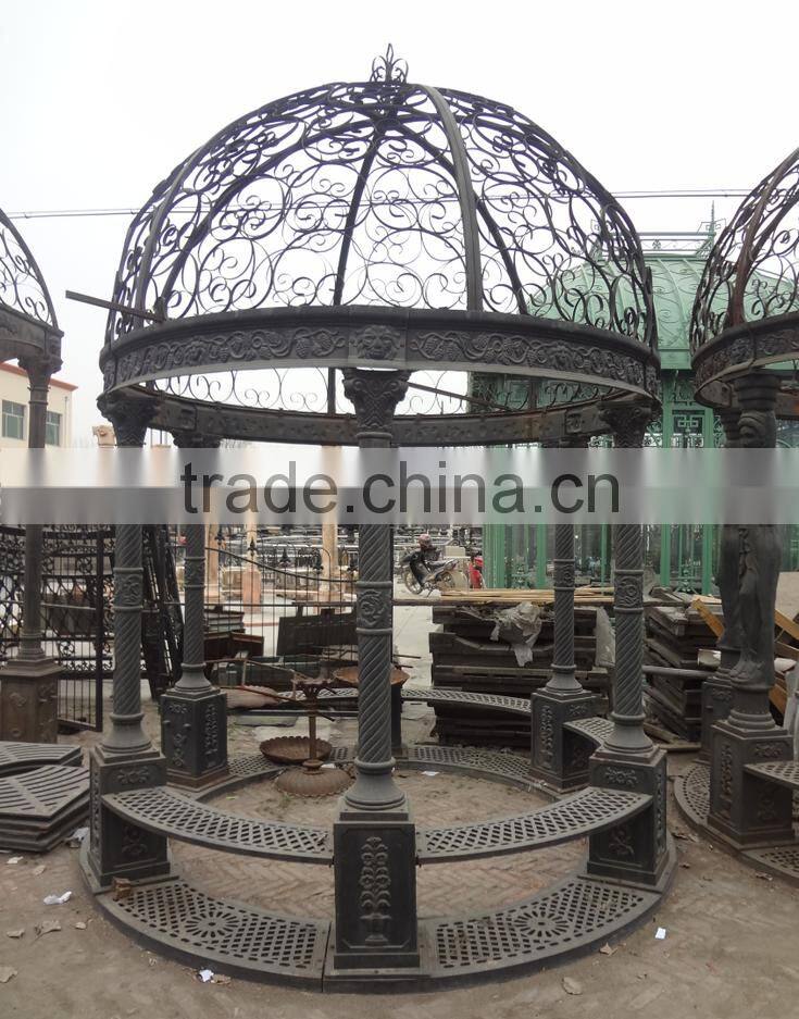Antique Cast Iron Garden Gazebo / Cast Iron Outdoor Gazebo
