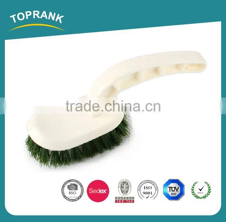 Toprank High Quality Bathroom Useful Plastic Round Floor Brush Hand Laundry Scrub Brush With Soft Grip Handle