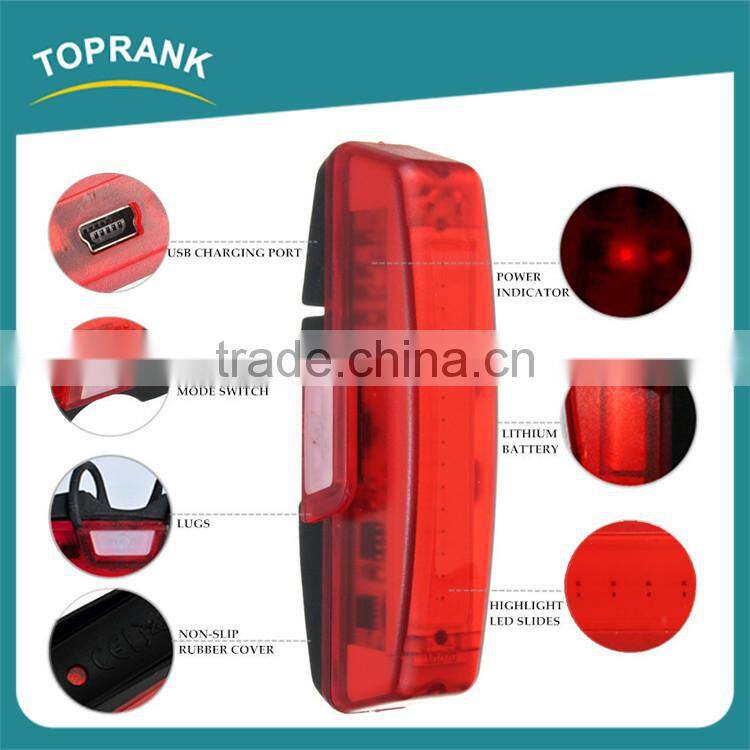 LED USB Rechargeable Bike Headlight Waterproof COB Bicycle Front Rear Light