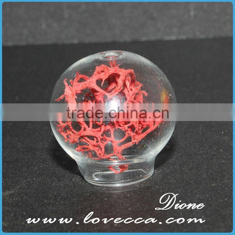 Mini glass dome hanging clear glass balls rose in glass dome