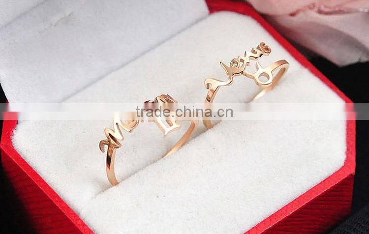 Fashion stainless steel gold ring womens weddings