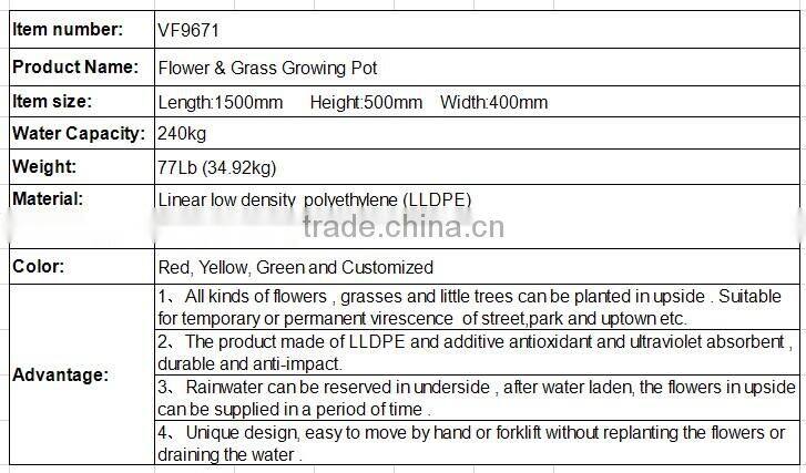 China made rotomolding plastic big garden planter recycle flower pot