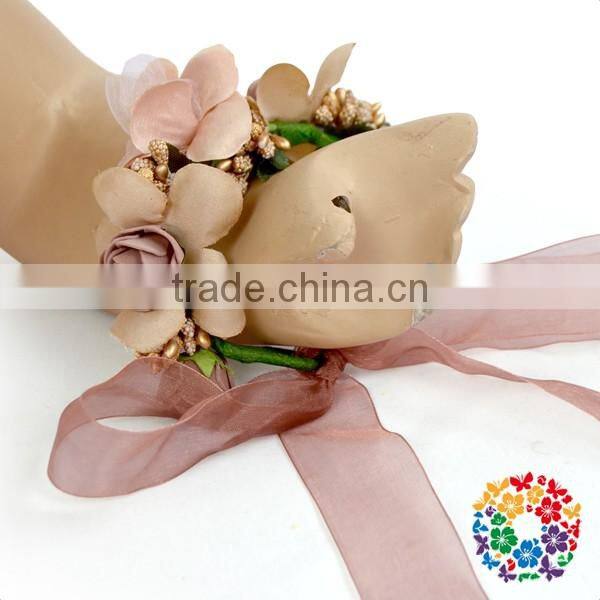 Wholesale Children 2 Pcs Adjustable Tiara Artificial Flower Crown And Waist Bracelet