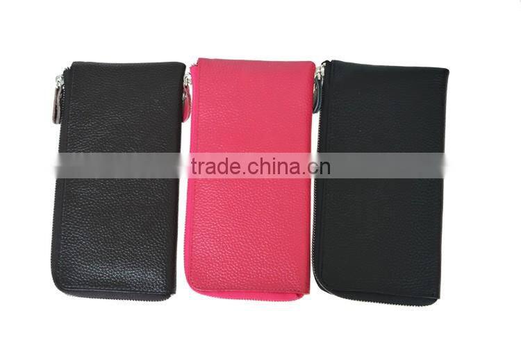 Trade assurance supplier leather wallet clutch mobile phone pouch Ladies clutches coin purse