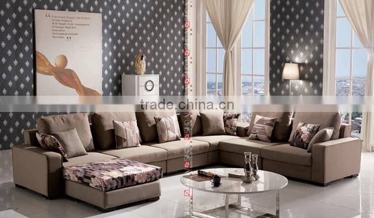 Brown Corner Sofa Stripe Pillow Couch Living Room Furniture G172