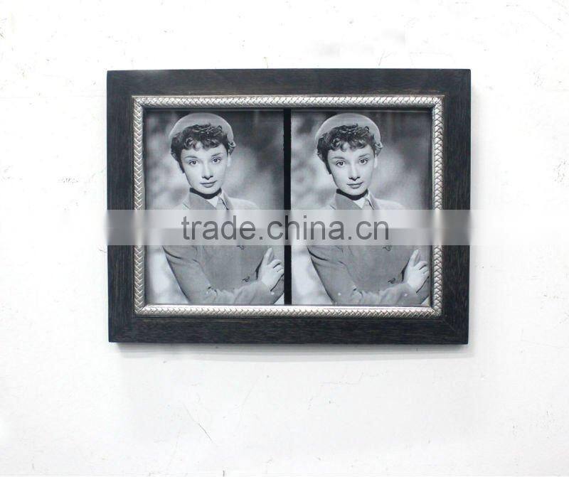 wooden picture frame with double 5*7 image