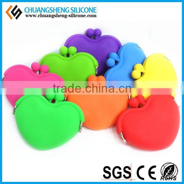 CANDY COLOR COLORFUL CUTE SILICONE COIN BAG/COIN POCKET WITH A LOVELY SHAPE HREAT SHAPE