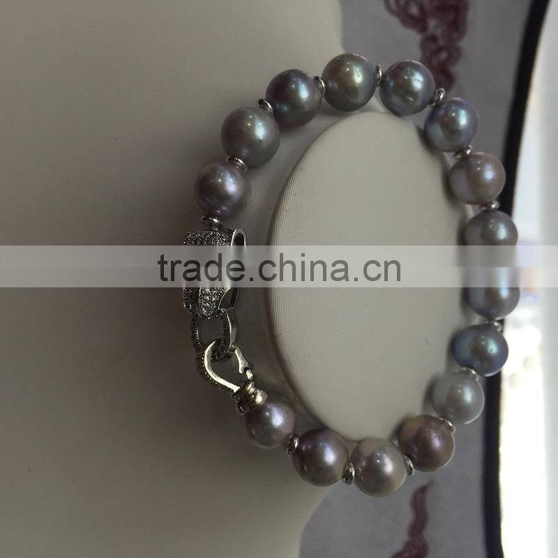 4-5 mm purple freshwater pearl bracelet