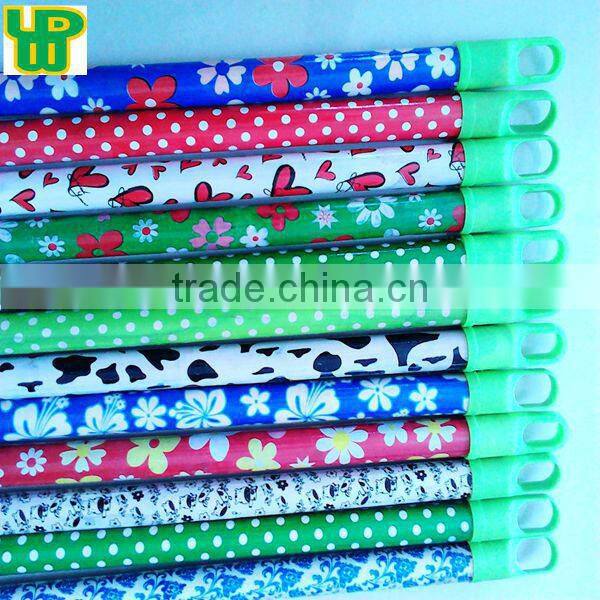 China supplier Eucalyptus wood PVC coated wooden broom handle with italian screw