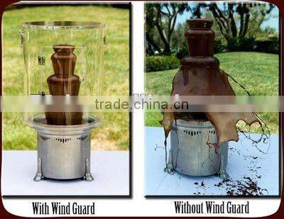 Plastic windguard of chocolate fountains