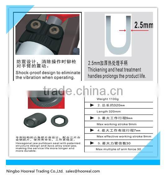 13"(320mm) Blind Rivet Hand Rivet Gun Set Very Heavy Duty! New Size! Riveter Will Pop Stainless!