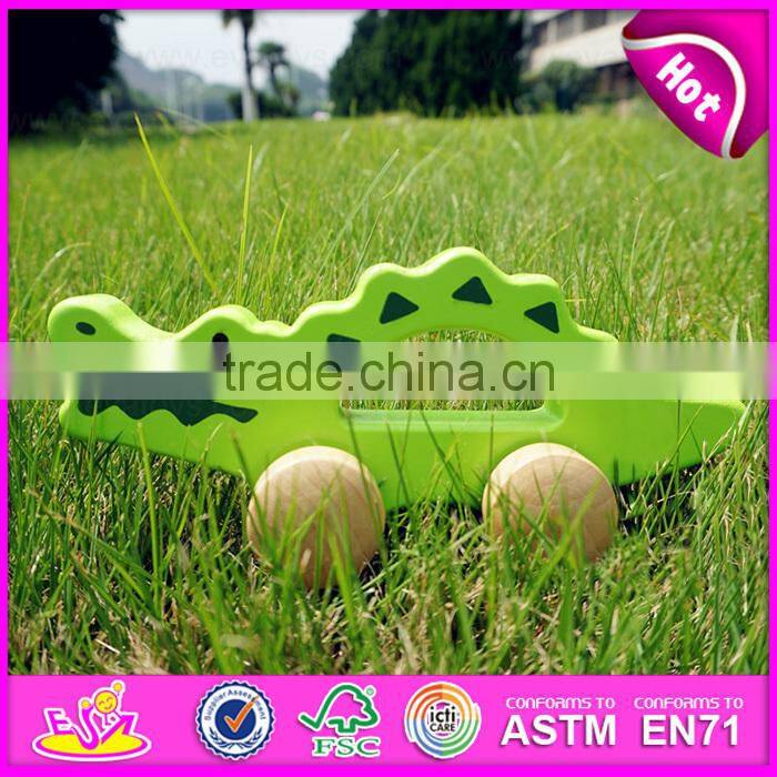 Hot sale high quality Wooden Baby Push and Pull crocodile toy,Promotional gift wooden push up toyin bulk W05B082-A1