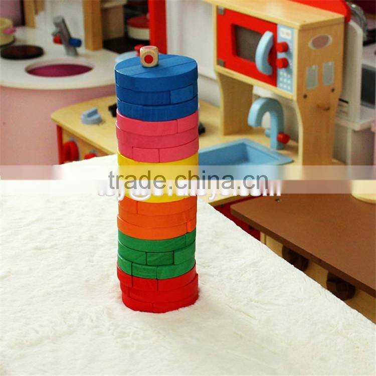 wholesale children educational wooden stacking blocks game W13D119