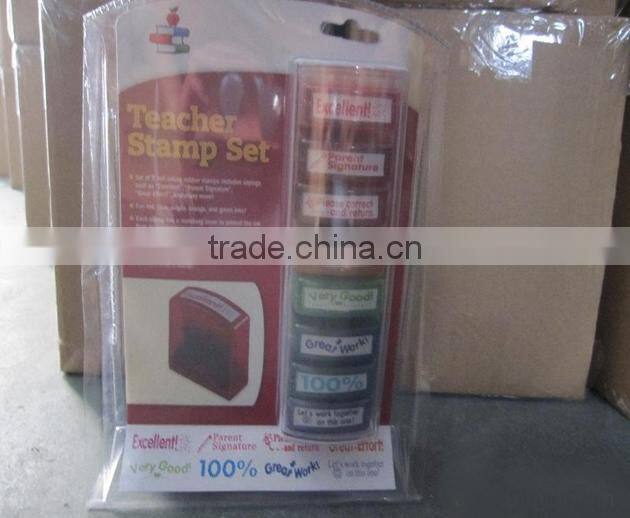 2016 good quality and competitive price teacher stamp set/8pcs stamp set /student stamp set