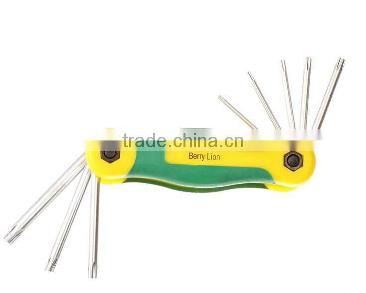 Berrylion tools mini size CRV 8pcs hex key set torx key allen wrench set with high quality