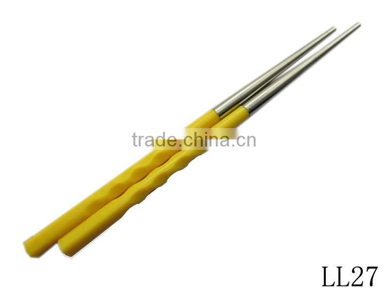2016 new arrival colorful metal chopsticks with the plastic handle