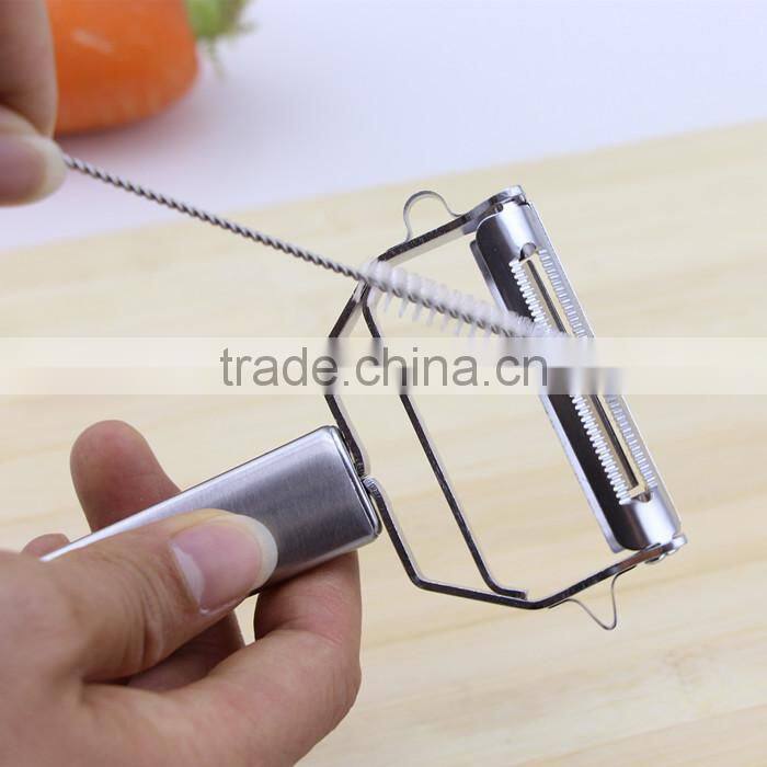 Super Quality Stainless Steel 4 in 1 Function Julienne Peeler with Round Handle