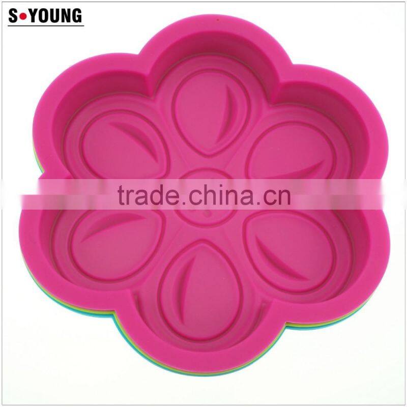 11197 fashion flower shape silicon cake mould