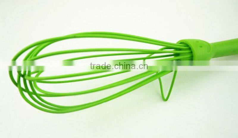 13015 silicone kitchenware egg whisk with pp handle with holder