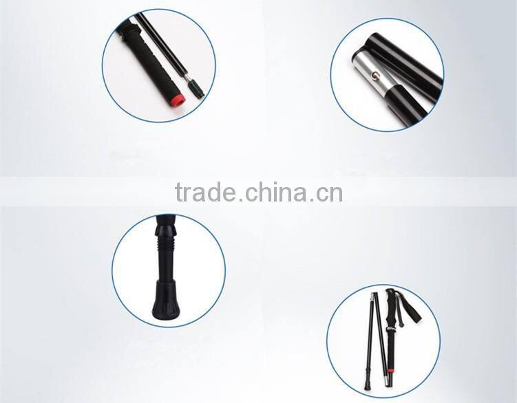 removable Long EVA handle folding 4 section trekking pole