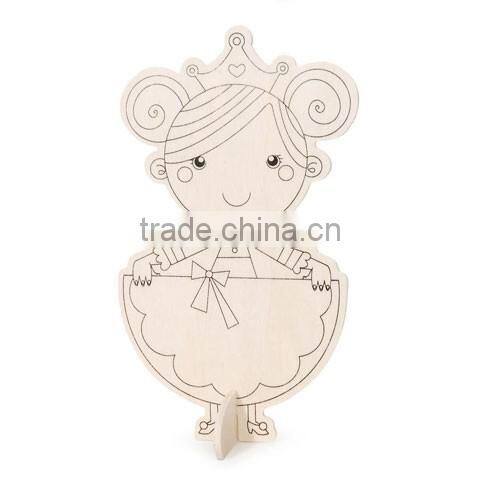 Color-in Wood Figure for Kids