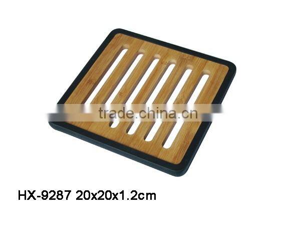 wholesale customized 100% bamboo place mat with rubber