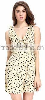 Domin fashion sexy sleeveless printing bodycon dress