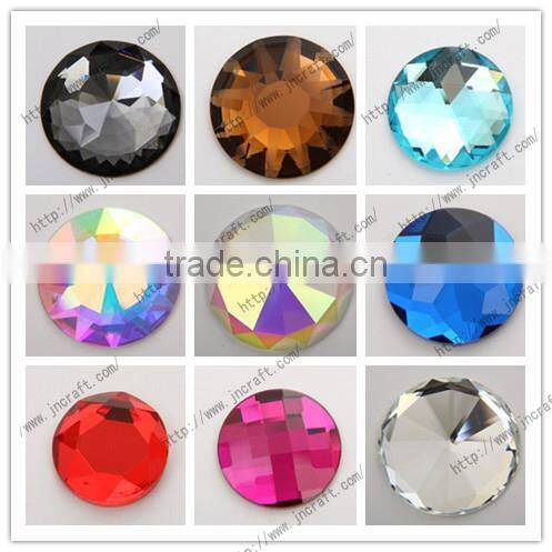 Popular round shape flat back glass stone wholesale supplies