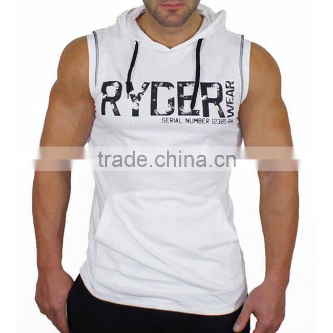 High quality Custom Slim Fit Training Sports Wear Sleeveless Gym Hoodie