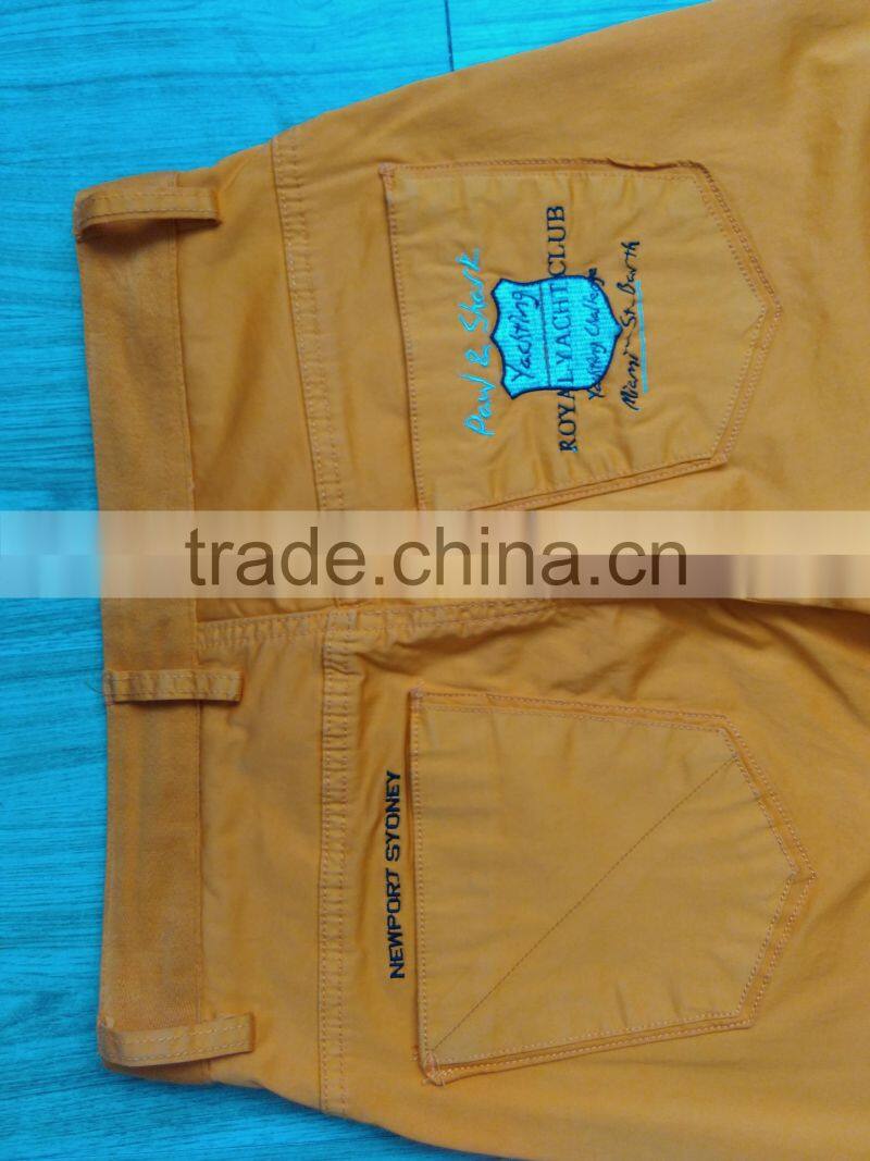 GZY Guangzhou stock lots breathable fabric casual colored pants for man