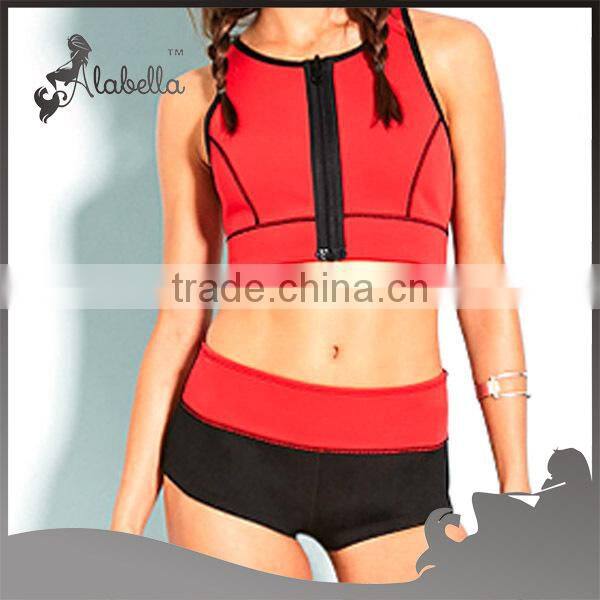 Colorblocked Neoprene Reversible Athletic Shorts