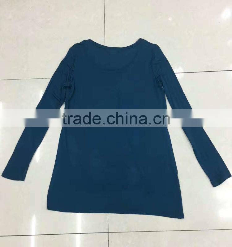 Ladies stocklots long sleeve blank t-shirt