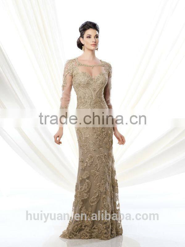 new designer lace open back elegant dresses long sleeves