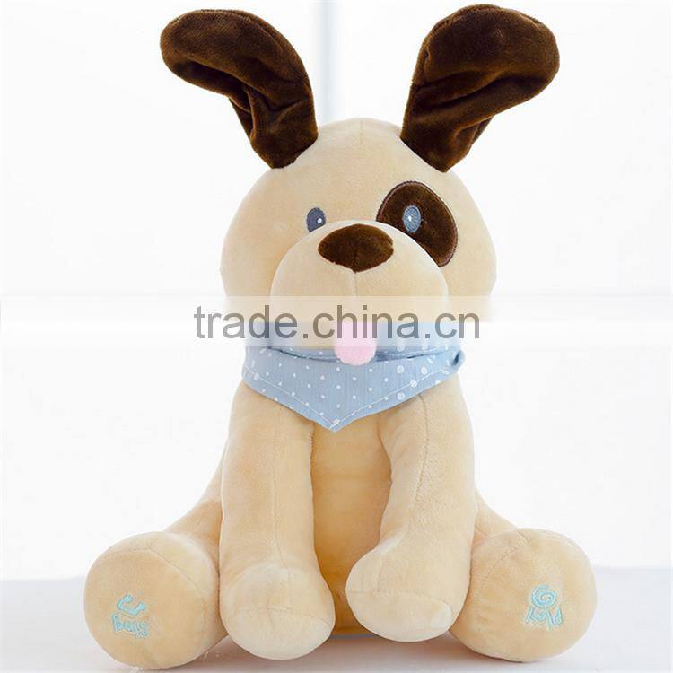 wholesale baby soothing toys soft plush music sining animal rabbit and elephant toy