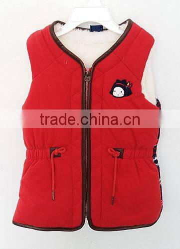 2016 baby girls red cute waistcoat for winter