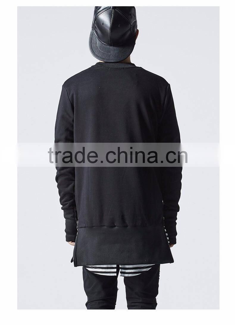 custom wholesale blank longline sweatshirt oversized pullover for men