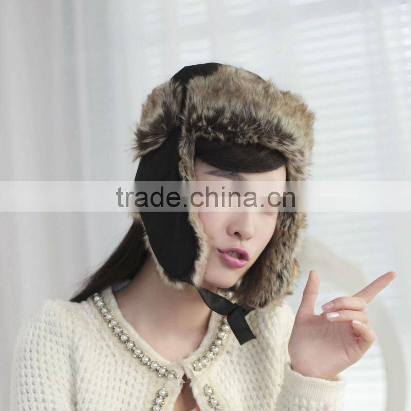 cheap factory high quality new soft & warm winter earflap girls fur hats