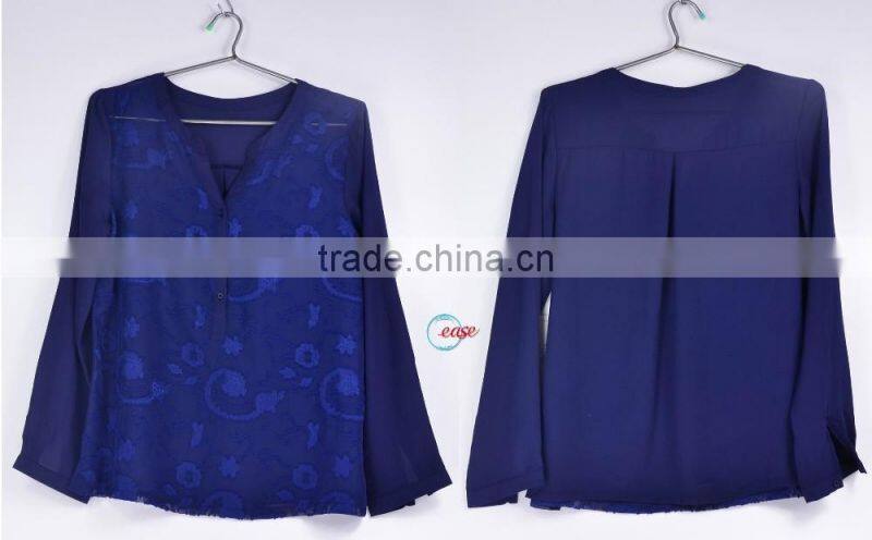 2016 Wholesale Woman Western Top Shirts Cotton Custom Button Up Shirt