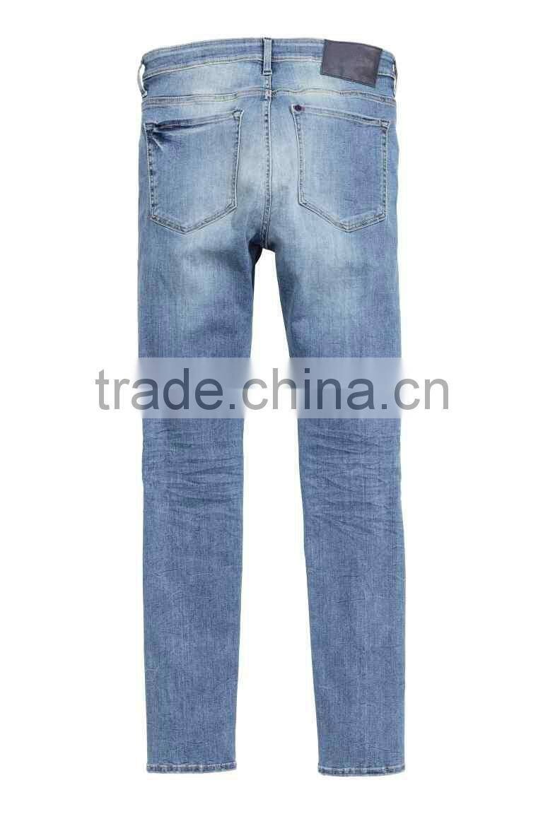 2016 Men's Jeans Denim Jeans Slim Fit Washed Distress Denim Jeans