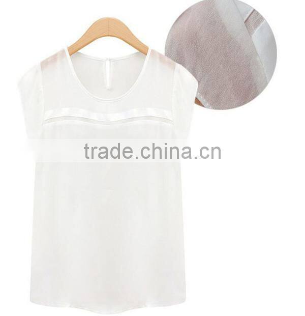 European and American style summer new fashion V neck perspective women chiffon,chiffon fabric