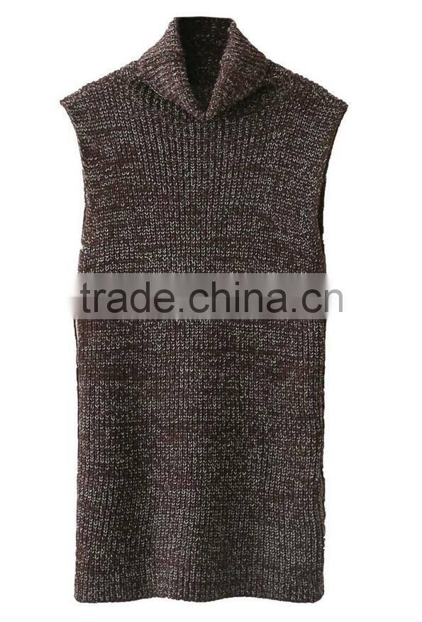 EY0868S Wholesale Women Sweaters and Pullovers Turtleneck Sleeveless Knitted Sweater Autumn Pullover Sexy Women Sweaters