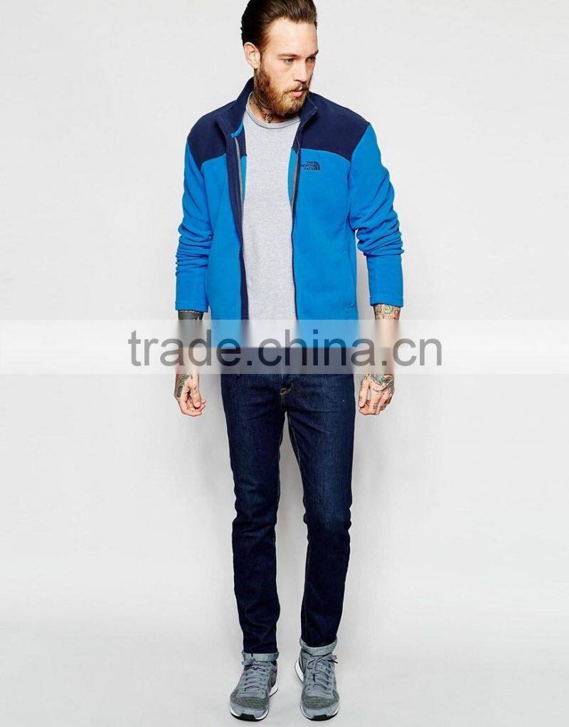 New design full zip funnel collar good material fleece fabric for men