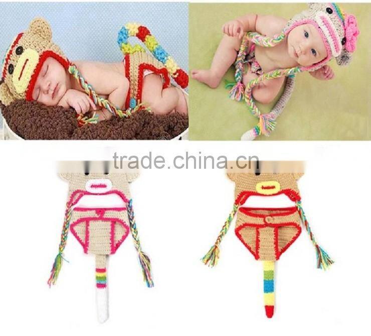 Knitted Animal Hats soft and colourful yarns Handmade baby clothing newborn crochet knit beanie hat set