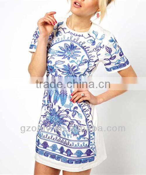 Embroidered Voile Tunic ladies blouse designs