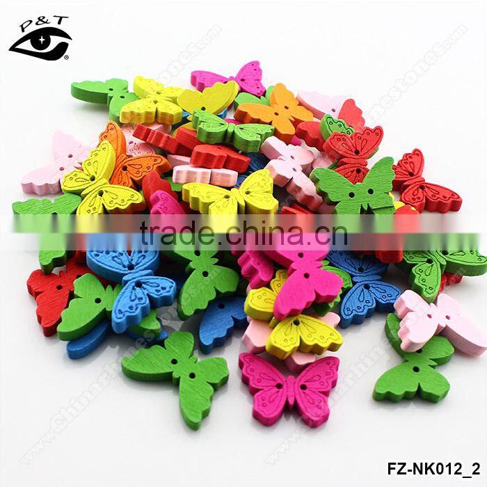 18x24mm butterfly shaped wood buttons colorful buttons for clothing craft diy decoration