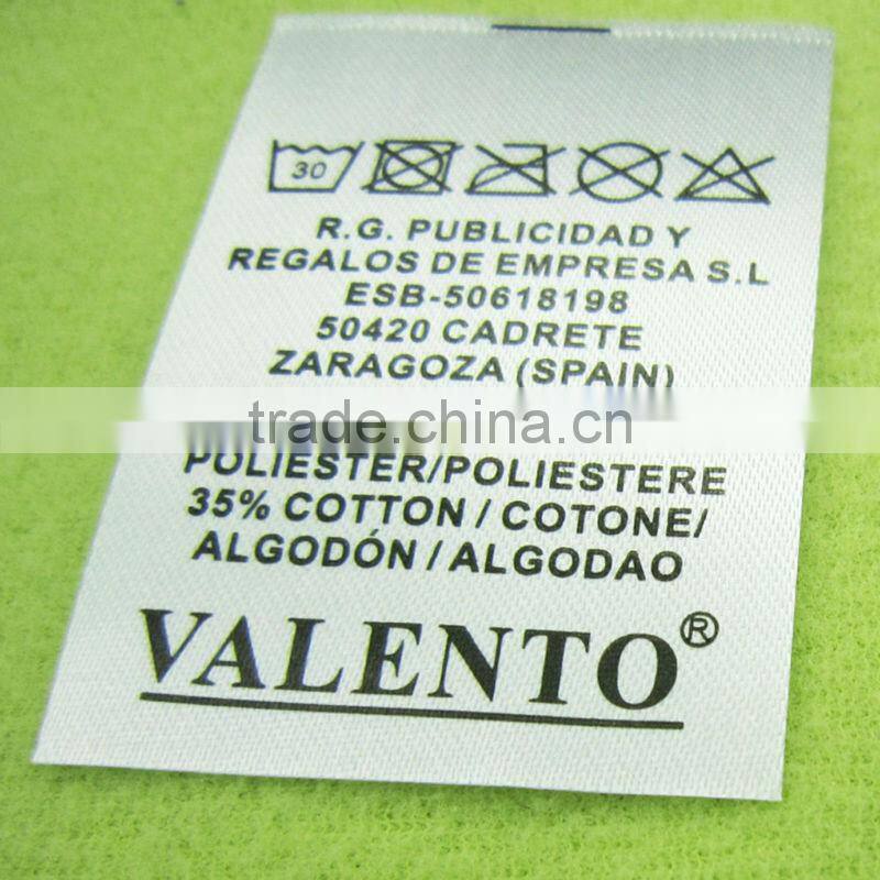 washing instructions printing fabric label