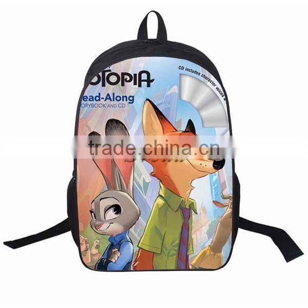 Latest Zootopia school bag Popular Movie school backpacks Wholesale Lovely school bag for kids