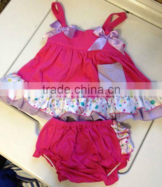 Wholesale orange camo ruffle toddler baby girls top & bloomer set M5040606