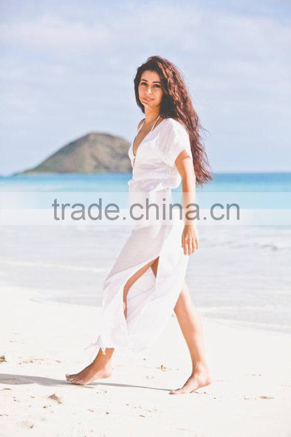 mommy and me maxi dresses 100% polyester white beach dresses