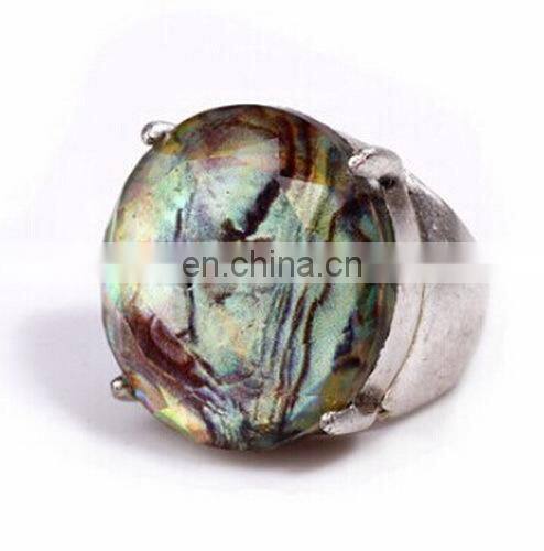 Fashion New High Quality Delicate Colorful Abalone Shell Women's Alloy Finger Ring